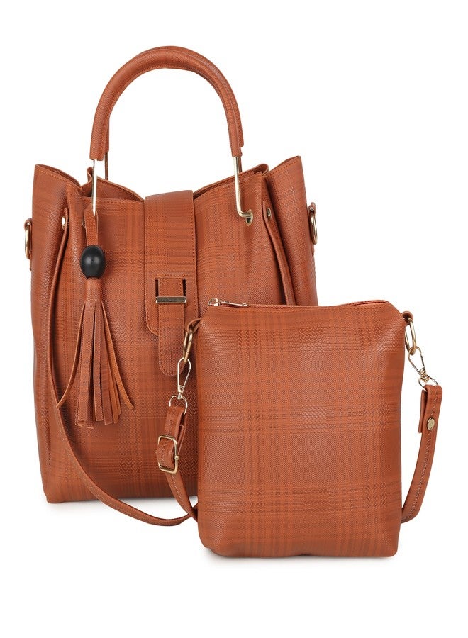 DANIEL CLARK Handbags For Women Combo (Set of 2) (Tangerine) - Image 1